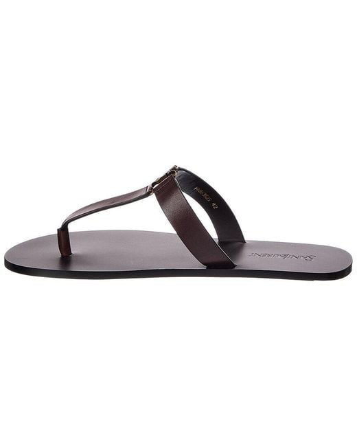 Saint Laurent White Babylone Leather Sandal for men