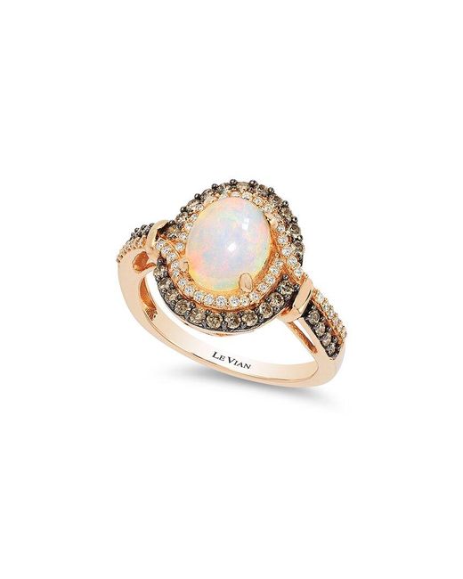 Le Vian White 14k Rose Gold 1.45 Ct. Tw. Diamond & Opal Ring