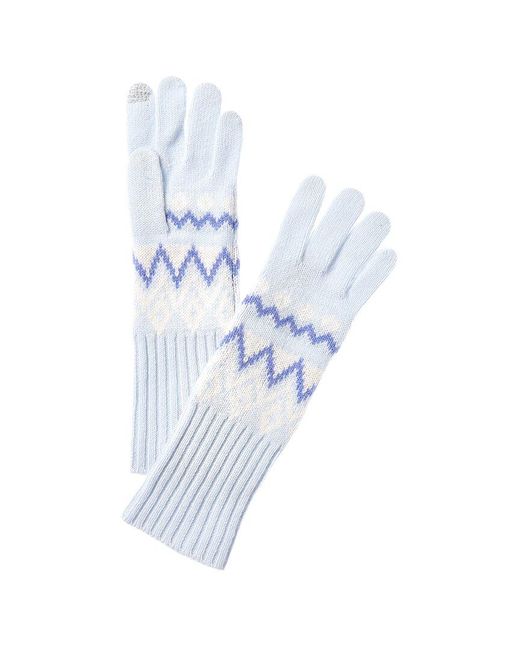 Hannah Rose Blue Fairisle Essential Cashmere Gloves