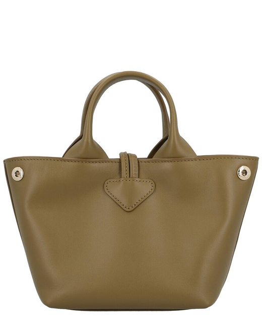 Longchamp Green Le Roseau Xs Leather Handbag