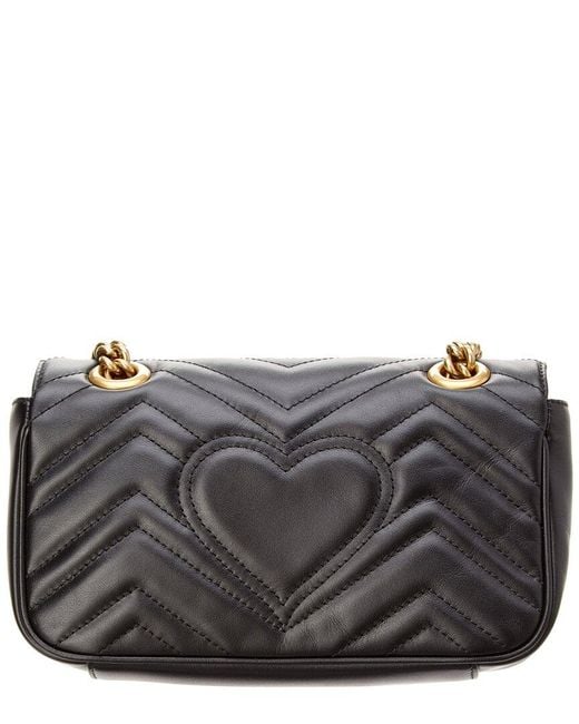 Gucci Black Gg Marmont Small Matelasse Leather Shoulder Bag