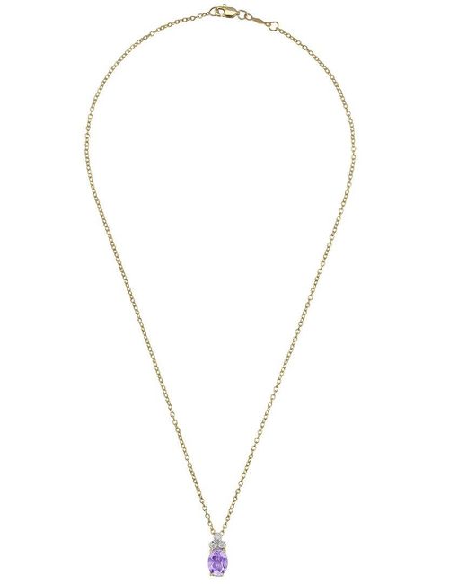 Reiss Multicolor 14k 1.19 Ct. Tw. Diamond & Amethyst Necklace