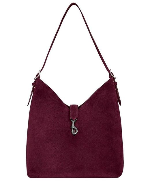 Rebecca Minkoff Purple Megan Mini Suede Hobo Bag
