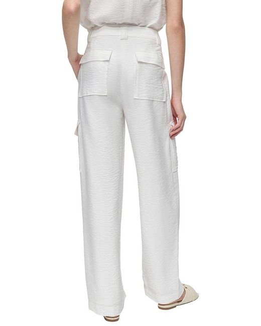 DKNY White Crinkle Dressing Cargo Pant