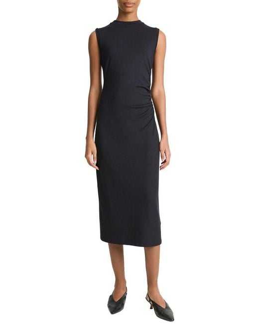 Vince Black Waist Gather Dress
