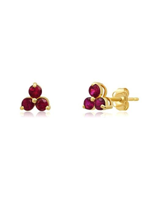 MaxColor Pink 14K 0.35 Ct. Tw. Lab-Grown Ruby Studs