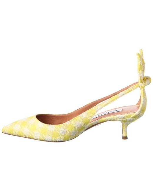 Aquazzura Yellow Canvas & Leather Pump