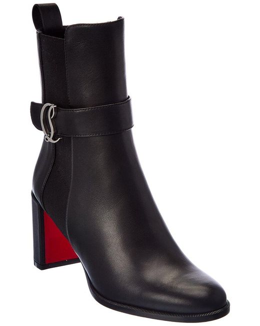 Christian Louboutin Black Cl Chelsea 70 Leather Bootie