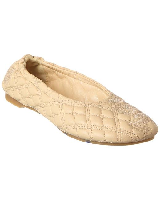 Burberry Natural Sadler Leather Ballet Flat