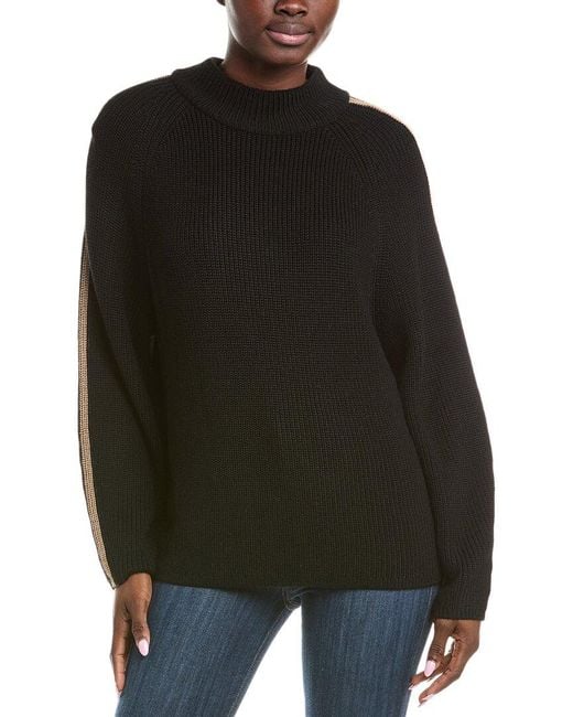 Velvet By Graham & Spencer Black Wool-Blend Sweater