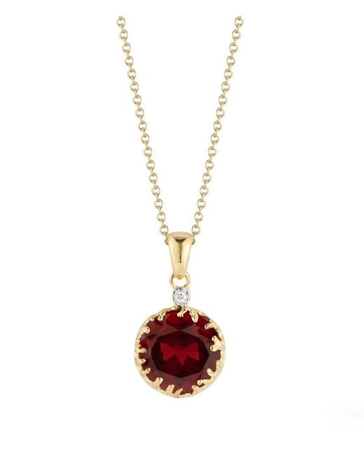 Reiss White 14K 4.92 Ct. Tw. Diamond & Garnet Necklace