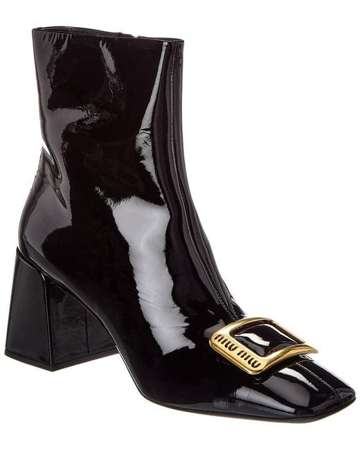 Miu Miu Black Patent Bootie