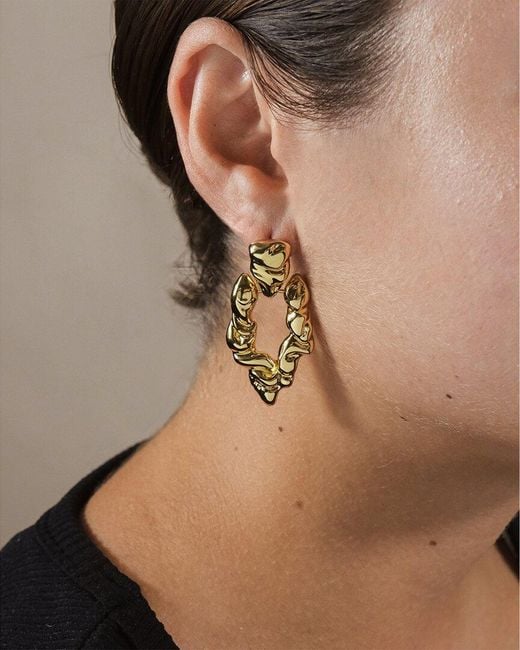 Sterling Forever Metallic Tali Molten Metal Chunky Drop Earrings