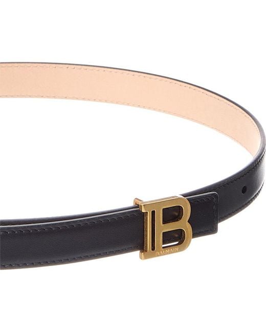 Balmain White Leather Belt