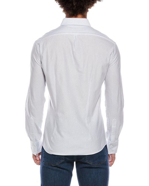 Brunello Cucinelli White Striped Shirt for men