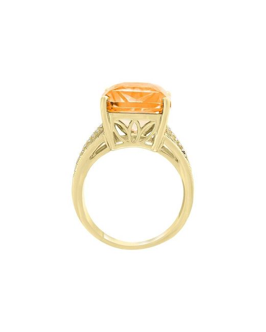 Effy Fine Jewelry Metallic 14K 11.88 Ct. Tw. Diamond & Citrine Ring