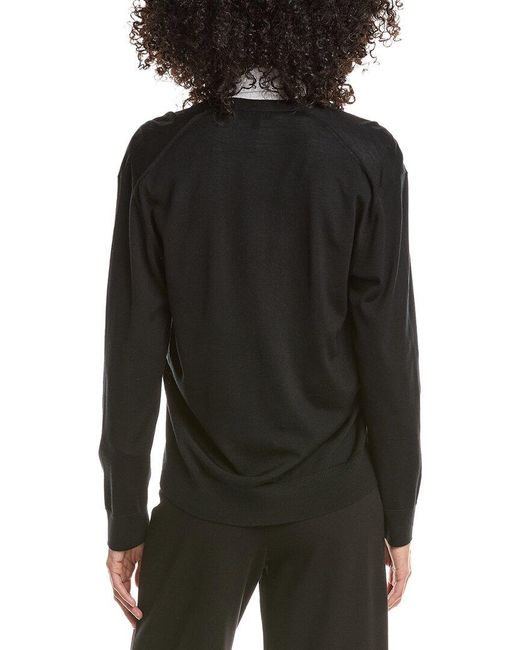Theory Black V-Neck Wool Cardigan