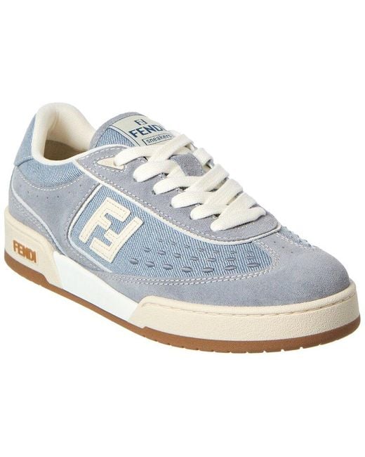 Fendi Blue Match Denim & Suede Sneaker