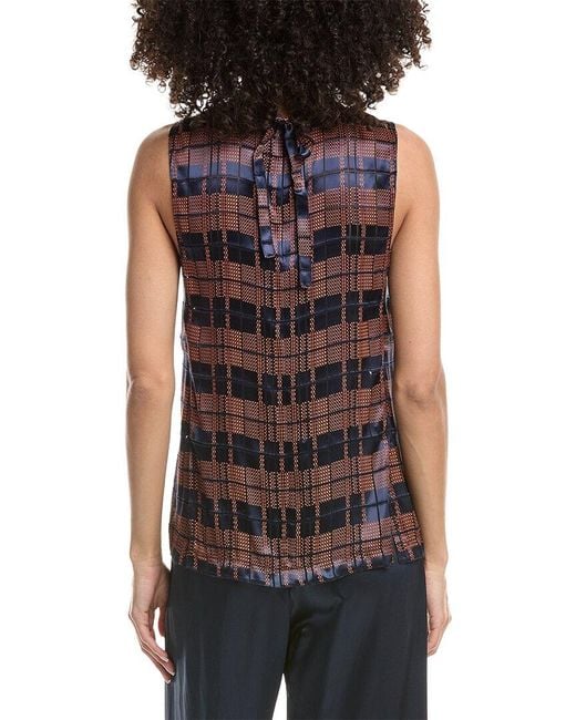 3.1 Phillip Lim Multicolor Hester Plaid Devore Silk-blend Shell