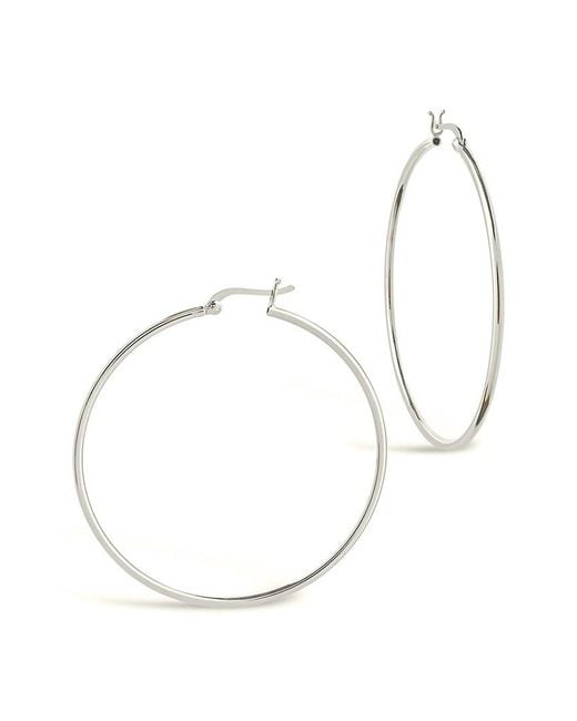 Sterling Forever White Silver Hoops