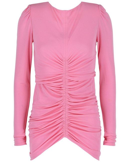 Givenchy Pink Ruched Long-Sleeve Top
