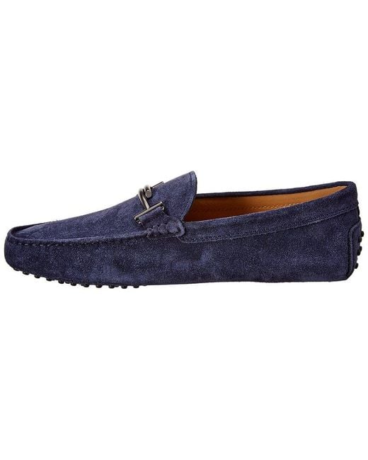 Tod's Blue Gommino Suede Loafer for men