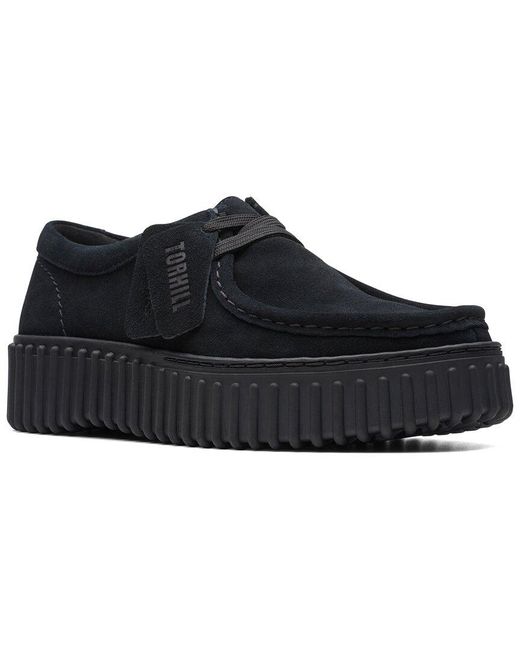 Clarks Black Torhill Bee Suede Flat