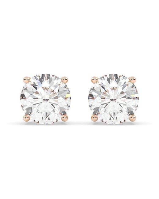 Lab Grown Diamonds White 14K Rose 2.00 Ct. Tw. Lab-Grown Diamond Earrings