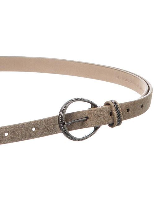 Brunello Cucinelli White Suede Belt