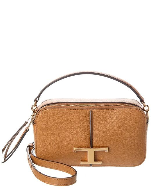 Tod's Brown T Timeless Mini Leather Camera Bag