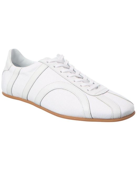 Totême  White Canvas & Leather Sneaker
