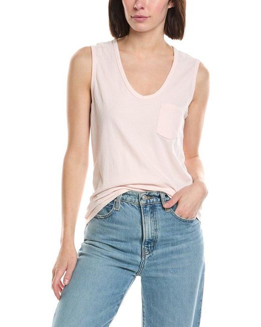 James Perse Blue Pocket Tank