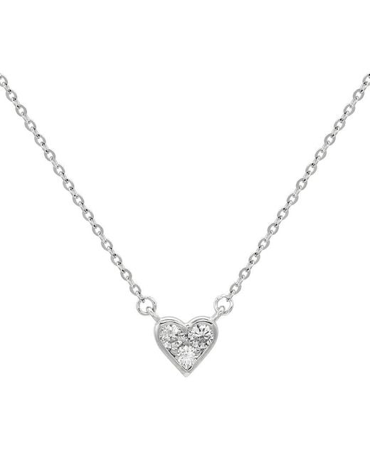 Suzy Levian Metallic 14k 0.18 Ct. Tw. Diamond Small Heart Pendant Necklace