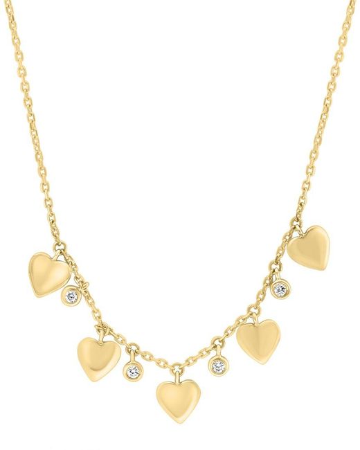 Effy Fine Jewelry Metallic 14K 0.08 Ct. Tw. Diamond Necklace