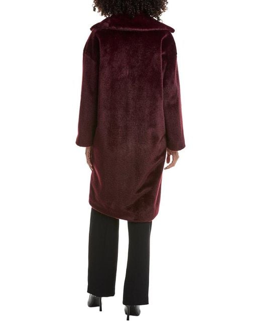 Joseph Ribkoff Red Faux Fur Coat