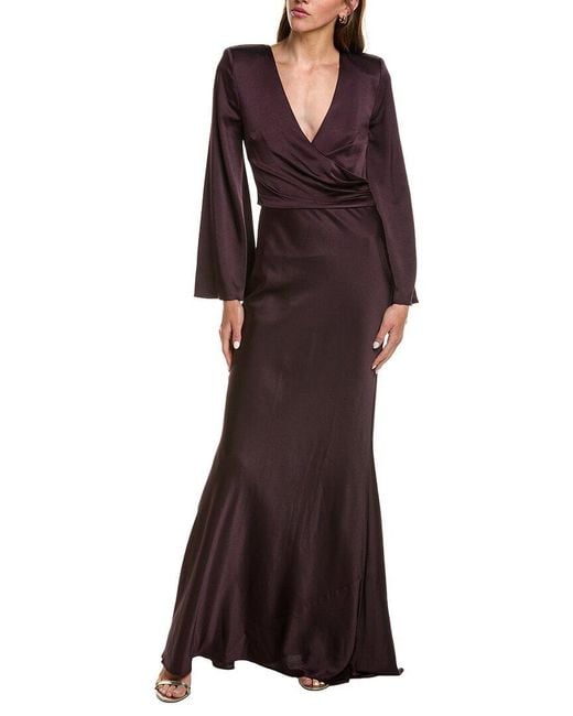L'Agence Purple Manon Surplice Maxi Dress