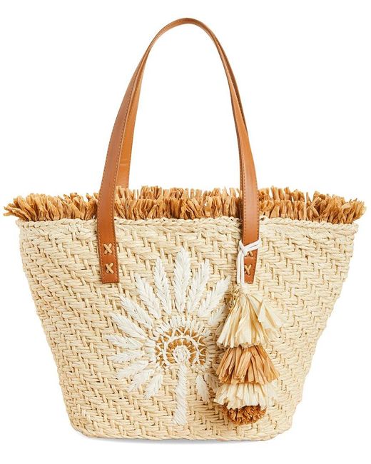 spartina 449 Metallic Straw Fringe Tote