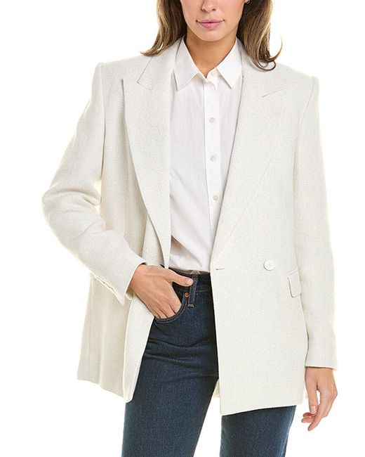 IRO White Yarita Linen-blend Jacket