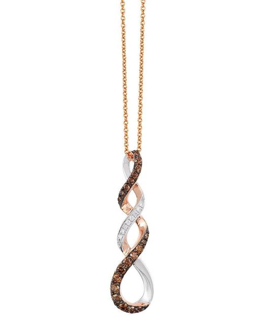 Le Vian Metallic Le Vian 14k Two Tone Gold 0.48 Ct. Tw. Diamond Pendant Necklace