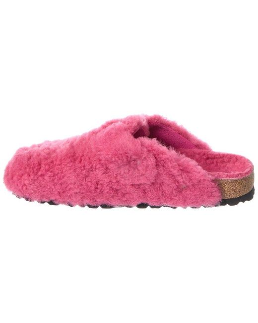 Birkenstock Pink Boston Big Buckle Teddy Narrow Shearling Clog