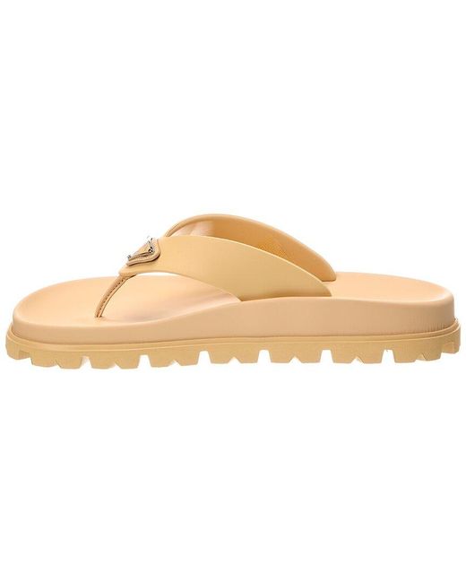 Prada Natural Logo Rubber Sandal