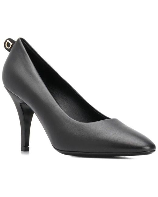 Ferragamo Black Gancini 95Mm Leather Pump