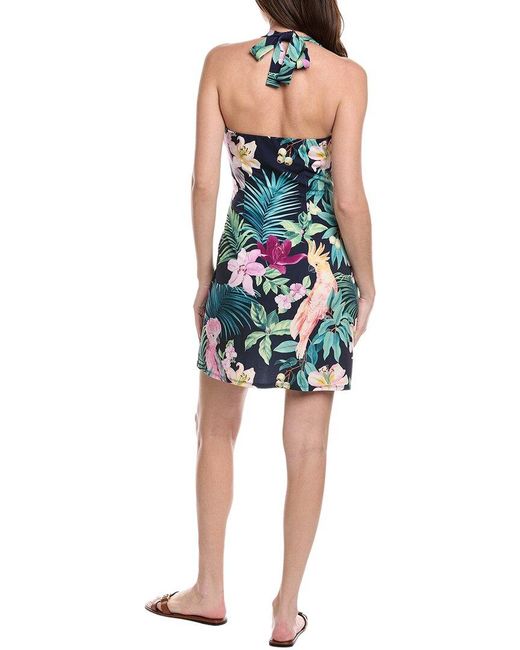 Tommy Bahama Blue Sophia Tropical Bliss Halter Dress