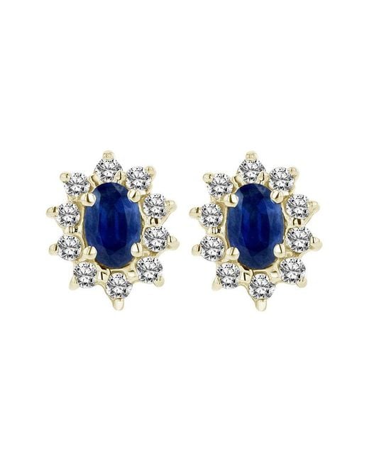 LEVARON Blue 14K 0.70 Ct. Tw. Diamond & Sapphire Earrings
