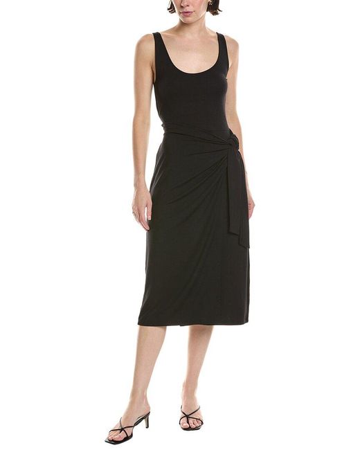 Vince Black Scoop Neck Tank Wrap Dress