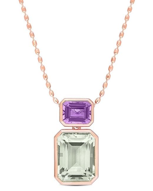 Rina Limor Metallic Silver 20.13 Ct. Tw. Green Quartz Octagon Pendant