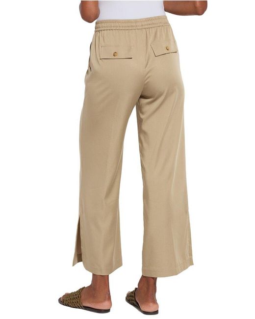 Lyssé Natural Zena Drawstring Ankle Wide Leg Pant