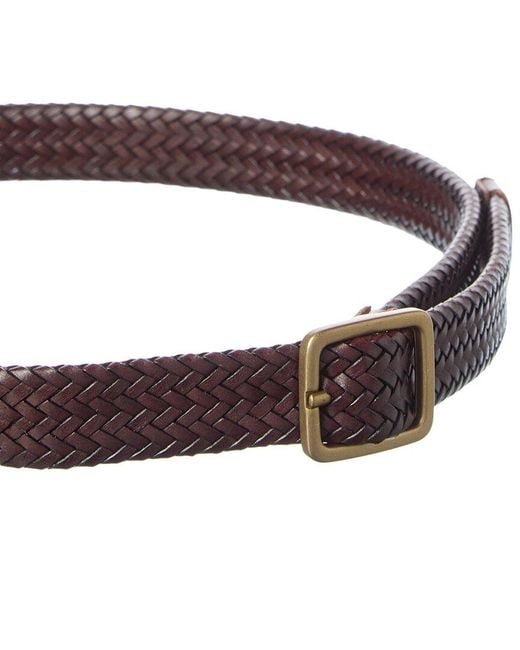 J.McLaughlin Brown Braided Leather Belt for men