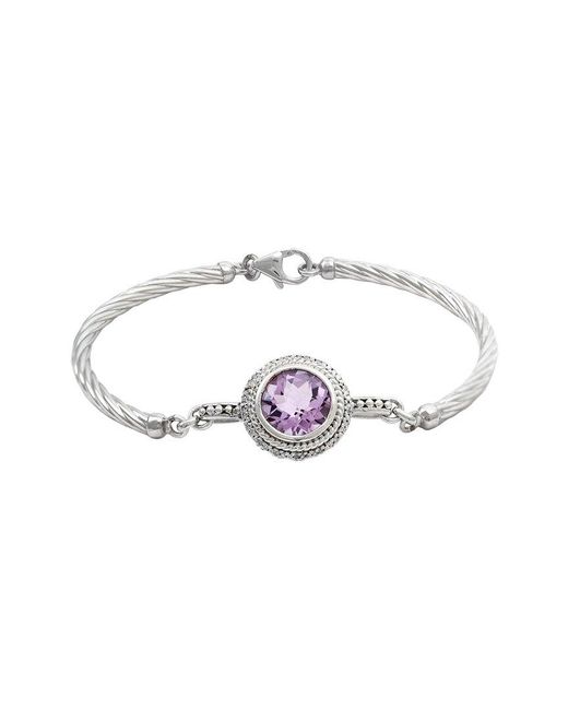 Gemstones White 3.58 Ct. Tw. Diamond & Amethyst Bangle
