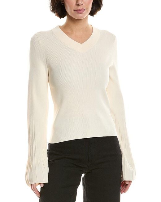 Rag & Bone White Austen V-Neck Sweater